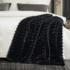 image:imageCozy Bliss Faux Fur Throw Blanket for Couch Cozy Warm Plush Striped Blanket for Sofa Bedroom Living Room 50  60 Inches Tiedye GreyBlack