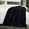 image:imageCozy Bliss Faux Fur Throw Blanket for Couch Cozy Warm Plush Striped Blanket for Sofa Bedroom Living Room 50  60 Inches Tiedye GreyBlack