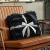 image:imageCozy Bliss Faux Fur Throw Blanket for Couch Cozy Warm Plush Striped Blanket for Sofa Bedroom Living Room 50  60 Inches Tiedye GreyBlack