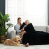 image:imageCozy Bliss Faux Fur Throw Blanket for Couch Cozy Warm Plush Striped Blanket for Sofa Bedroom Living Room 50  60 Inches Tiedye GreyBlack