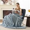 image:imageCozy Bliss Faux Fur Throw Blanket for Couch Cozy Warm Plush Striped Blanket for Sofa Bedroom Living Room 50  60 Inches Tiedye GreyBlue Stripe