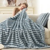 image:imageCozy Bliss Faux Fur Throw Blanket for Couch Cozy Warm Plush Striped Blanket for Sofa Bedroom Living Room 50  60 Inches Tiedye GreyBlue Stripe