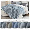 image:imageCozy Bliss Faux Fur Throw Blanket for Couch Cozy Warm Plush Striped Blanket for Sofa Bedroom Living Room 50  60 Inches Tiedye GreyBlue Stripe