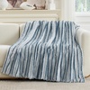 image:imageCozy Bliss Faux Fur Throw Blanket for Couch Cozy Warm Plush Striped Blanket for Sofa Bedroom Living Room 50  60 Inches Tiedye GreyBlue Stripe