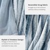image:imageCozy Bliss Faux Fur Throw Blanket for Couch Cozy Warm Plush Striped Blanket for Sofa Bedroom Living Room 50  60 Inches Tiedye GreyBlue Stripe