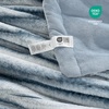 image:imageCozy Bliss Faux Fur Throw Blanket for Couch Cozy Warm Plush Striped Blanket for Sofa Bedroom Living Room 50  60 Inches Tiedye GreyBlue Stripe