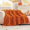 image:imageCozy Bliss Faux Fur Throw Blanket for Couch Cozy Warm Plush Striped Blanket for Sofa Bedroom Living Room 50  60 Inches Tiedye GreyBurnt Orange