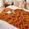 image:imageCozy Bliss Faux Fur Throw Blanket for Couch Cozy Warm Plush Striped Blanket for Sofa Bedroom Living Room 50  60 Inches Tiedye GreyBurnt Orange