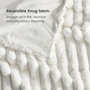 image:imageCozy Bliss Faux Fur Throw Blanket for Couch Cozy Warm Plush Striped Blanket for Sofa Bedroom Living Room 50  60 Inches Tiedye GreyCream White