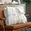 image:imageCozy Bliss Faux Fur Throw Blanket for Couch Cozy Warm Plush Striped Blanket for Sofa Bedroom Living Room 50  60 Inches Tiedye GreyCream White