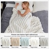 image:imageCozy Bliss Faux Fur Throw Blanket for Couch Cozy Warm Plush Striped Blanket for Sofa Bedroom Living Room 50  60 Inches Tiedye GreyCream White