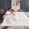 image:imageCozy Bliss Faux Fur Throw Blanket for Couch Cozy Warm Plush Striped Blanket for Sofa Bedroom Living Room 50  60 Inches Tiedye GreyCream White