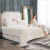 image:imageCozy Bliss Faux Fur Throw Blanket for Couch Cozy Warm Plush Striped Blanket for Sofa Bedroom Living Room 50  60 Inches Tiedye GreyCream White