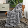 image:imageCozy Bliss Faux Fur Throw Blanket for Couch Cozy Warm Plush Striped Blanket for Sofa Bedroom Living Room 50  60 Inches Tiedye GreyGray