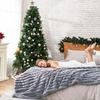 image:imageCozy Bliss Faux Fur Throw Blanket for Couch Cozy Warm Plush Striped Blanket for Sofa Bedroom Living Room 50  60 Inches Tiedye GreyGray