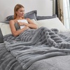 image:imageCozy Bliss Faux Fur Throw Blanket for Couch Cozy Warm Plush Striped Blanket for Sofa Bedroom Living Room 50  60 Inches Tiedye GreyGray