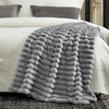 image:imageCozy Bliss Faux Fur Throw Blanket for Couch Cozy Warm Plush Striped Blanket for Sofa Bedroom Living Room 50  60 Inches Tiedye GreyGray