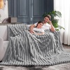 image:imageCozy Bliss Faux Fur Throw Blanket for Couch Cozy Warm Plush Striped Blanket for Sofa Bedroom Living Room 50  60 Inches Tiedye GreyGray