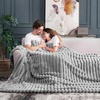 image:imageCozy Bliss Faux Fur Throw Blanket for Couch Cozy Warm Plush Striped Blanket for Sofa Bedroom Living Room 50  60 Inches Tiedye GreyGray