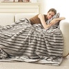 image:imageCozy Bliss Faux Fur Throw Blanket for Couch Cozy Warm Plush Striped Blanket for Sofa Bedroom Living Room 50  60 Inches Tiedye GreyGrey Stripe