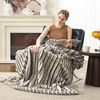 image:imageCozy Bliss Faux Fur Throw Blanket for Couch Cozy Warm Plush Striped Blanket for Sofa Bedroom Living Room 50  60 Inches Tiedye GreyGrey Stripe