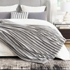 image:imageCozy Bliss Faux Fur Throw Blanket for Couch Cozy Warm Plush Striped Blanket for Sofa Bedroom Living Room 50  60 Inches Tiedye GreyGrey Stripe