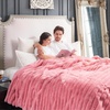 image:imageCozy Bliss Faux Fur Throw Blanket for Couch Cozy Warm Plush Striped Blanket for Sofa Bedroom Living Room 50  60 Inches Tiedye GreyHot Pink