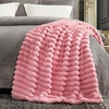 image:imageCozy Bliss Faux Fur Throw Blanket for Couch Cozy Warm Plush Striped Blanket for Sofa Bedroom Living Room 50  60 Inches Tiedye GreyHot Pink