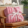 image:imageCozy Bliss Faux Fur Throw Blanket for Couch Cozy Warm Plush Striped Blanket for Sofa Bedroom Living Room 50  60 Inches Tiedye GreyHot Pink