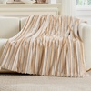 image:imageCozy Bliss Faux Fur Throw Blanket for Couch Cozy Warm Plush Striped Blanket for Sofa Bedroom Living Room 50  60 Inches Tiedye GreyKhaki Stripe