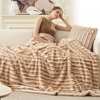 image:imageCozy Bliss Faux Fur Throw Blanket for Couch Cozy Warm Plush Striped Blanket for Sofa Bedroom Living Room 50  60 Inches Tiedye GreyKhaki Stripe
