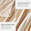 image:imageCozy Bliss Faux Fur Throw Blanket for Couch Cozy Warm Plush Striped Blanket for Sofa Bedroom Living Room 50  60 Inches Tiedye GreyKhaki Stripe