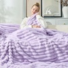 image:imageCozy Bliss Faux Fur Throw Blanket for Couch Cozy Warm Plush Striped Blanket for Sofa Bedroom Living Room 50  60 Inches Tiedye GreyLavender