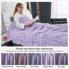 image:imageCozy Bliss Faux Fur Throw Blanket for Couch Cozy Warm Plush Striped Blanket for Sofa Bedroom Living Room 50  60 Inches Tiedye GreyLavender