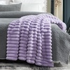 image:imageCozy Bliss Faux Fur Throw Blanket for Couch Cozy Warm Plush Striped Blanket for Sofa Bedroom Living Room 50  60 Inches Tiedye GreyLavender