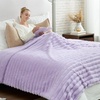 image:imageCozy Bliss Faux Fur Throw Blanket for Couch Cozy Warm Plush Striped Blanket for Sofa Bedroom Living Room 50  60 Inches Tiedye GreyLavender