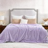 image:imageCozy Bliss Faux Fur Throw Blanket for Couch Cozy Warm Plush Striped Blanket for Sofa Bedroom Living Room 50  60 Inches Tiedye GreyLavender