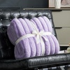 image:imageCozy Bliss Faux Fur Throw Blanket for Couch Cozy Warm Plush Striped Blanket for Sofa Bedroom Living Room 50  60 Inches Tiedye GreyLavender