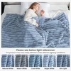 image:imageCozy Bliss Faux Fur Throw Blanket for Couch Cozy Warm Plush Striped Blanket for Sofa Bedroom Living Room 50  60 Inches Tiedye GreyLight Blue