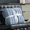 image:imageCozy Bliss Faux Fur Throw Blanket for Couch Cozy Warm Plush Striped Blanket for Sofa Bedroom Living Room 50  60 Inches Tiedye GreyLight Blue