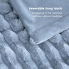 image:imageCozy Bliss Faux Fur Throw Blanket for Couch Cozy Warm Plush Striped Blanket for Sofa Bedroom Living Room 50  60 Inches Tiedye GreyLight Blue