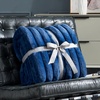 image:imageCozy Bliss Faux Fur Throw Blanket for Couch Cozy Warm Plush Striped Blanket for Sofa Bedroom Living Room 50  60 Inches Tiedye GreyNavy Blue