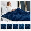 image:imageCozy Bliss Faux Fur Throw Blanket for Couch Cozy Warm Plush Striped Blanket for Sofa Bedroom Living Room 50  60 Inches Tiedye GreyNavy Blue