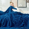 image:imageCozy Bliss Faux Fur Throw Blanket for Couch Cozy Warm Plush Striped Blanket for Sofa Bedroom Living Room 50  60 Inches Tiedye GreyNavy Blue