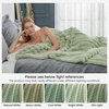 image:imageCozy Bliss Faux Fur Throw Blanket for Couch Cozy Warm Plush Striped Blanket for Sofa Bedroom Living Room 50  60 Inches Tiedye GreySage Green
