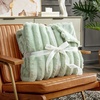 image:imageCozy Bliss Faux Fur Throw Blanket for Couch Cozy Warm Plush Striped Blanket for Sofa Bedroom Living Room 50  60 Inches Tiedye GreySage Green