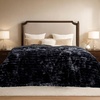 image:imageCozy Bliss Faux Fur Throw Blanket for Couch Cozy Warm Plush Striped Blanket for Sofa Bedroom Living Room 50  60 Inches Tiedye GreyTiedye Black