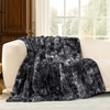 image:imageCozy Bliss Faux Fur Throw Blanket for Couch Cozy Warm Plush Striped Blanket for Sofa Bedroom Living Room 50  60 Inches Tiedye GreyTiedye Black