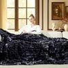 image:imageCozy Bliss Faux Fur Throw Blanket for Couch Cozy Warm Plush Striped Blanket for Sofa Bedroom Living Room 50  60 Inches Tiedye GreyTiedye Black