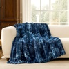 image:imageCozy Bliss Faux Fur Throw Blanket for Couch Cozy Warm Plush Striped Blanket for Sofa Bedroom Living Room 50  60 Inches Tiedye GreyTiedye Blue